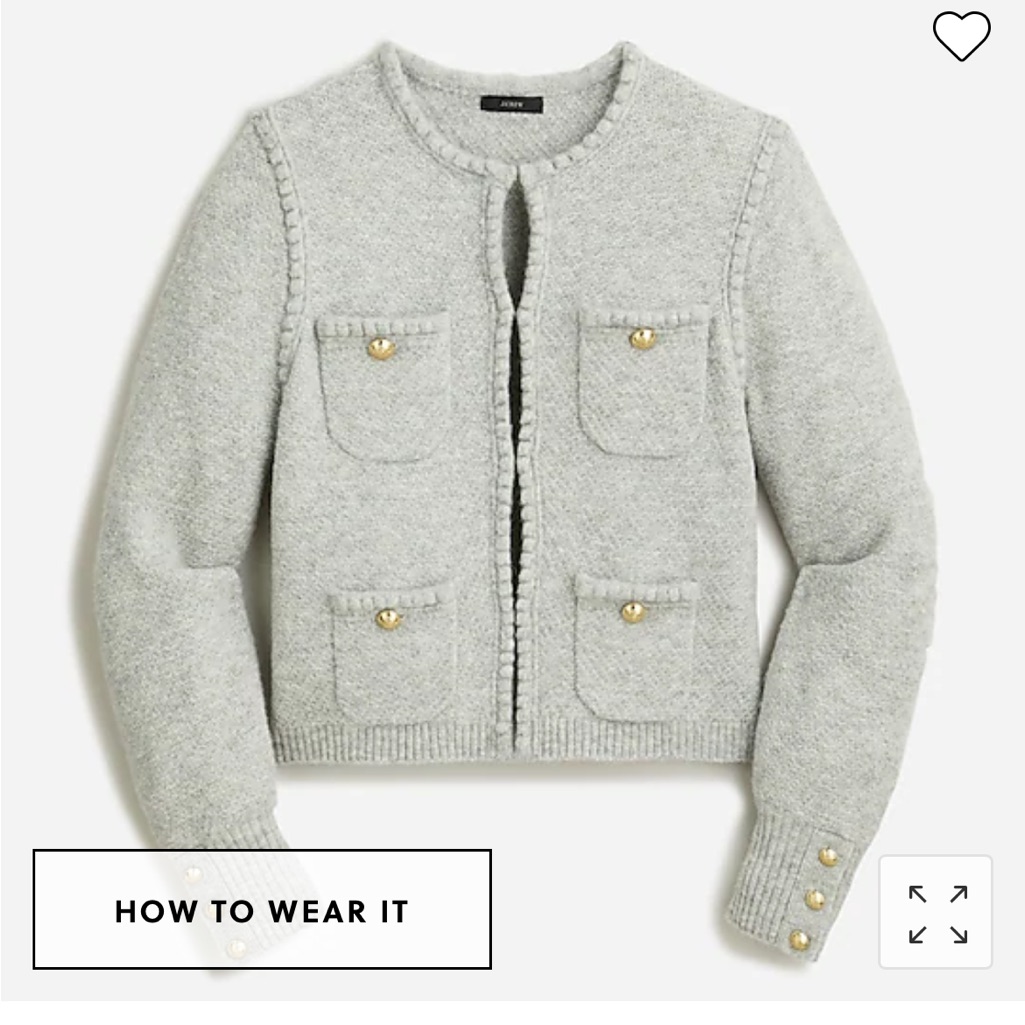 J.Crew Odette Sweater Lady Jacket - Size Small